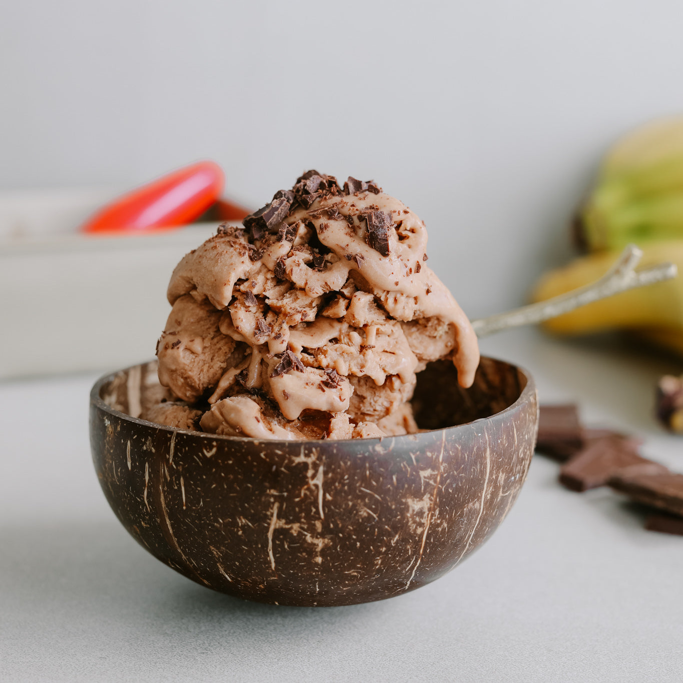 Chunky Monkey Ice Cream - Coconut Bowls