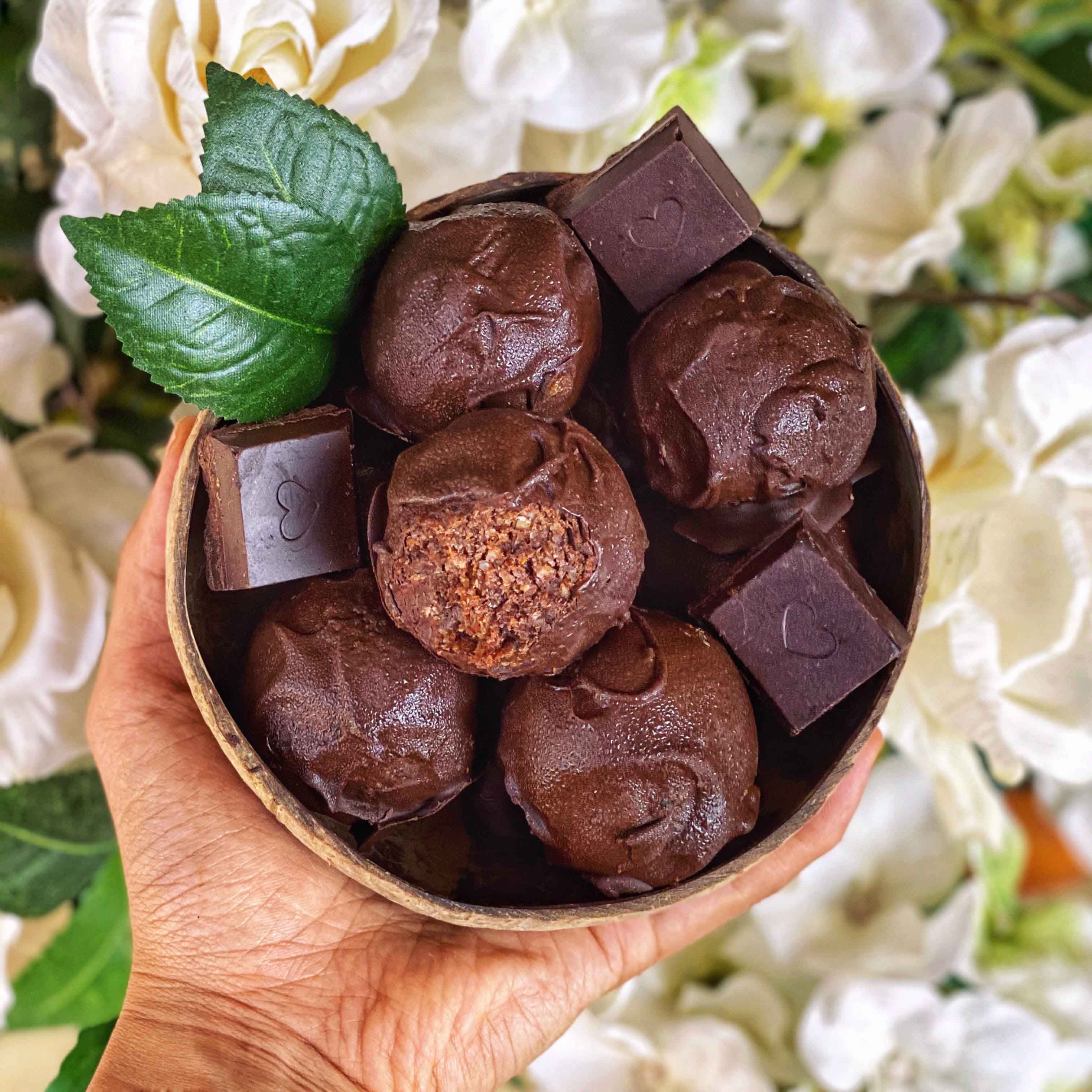 5-ingredients Fudge Brownie Protein Truffles