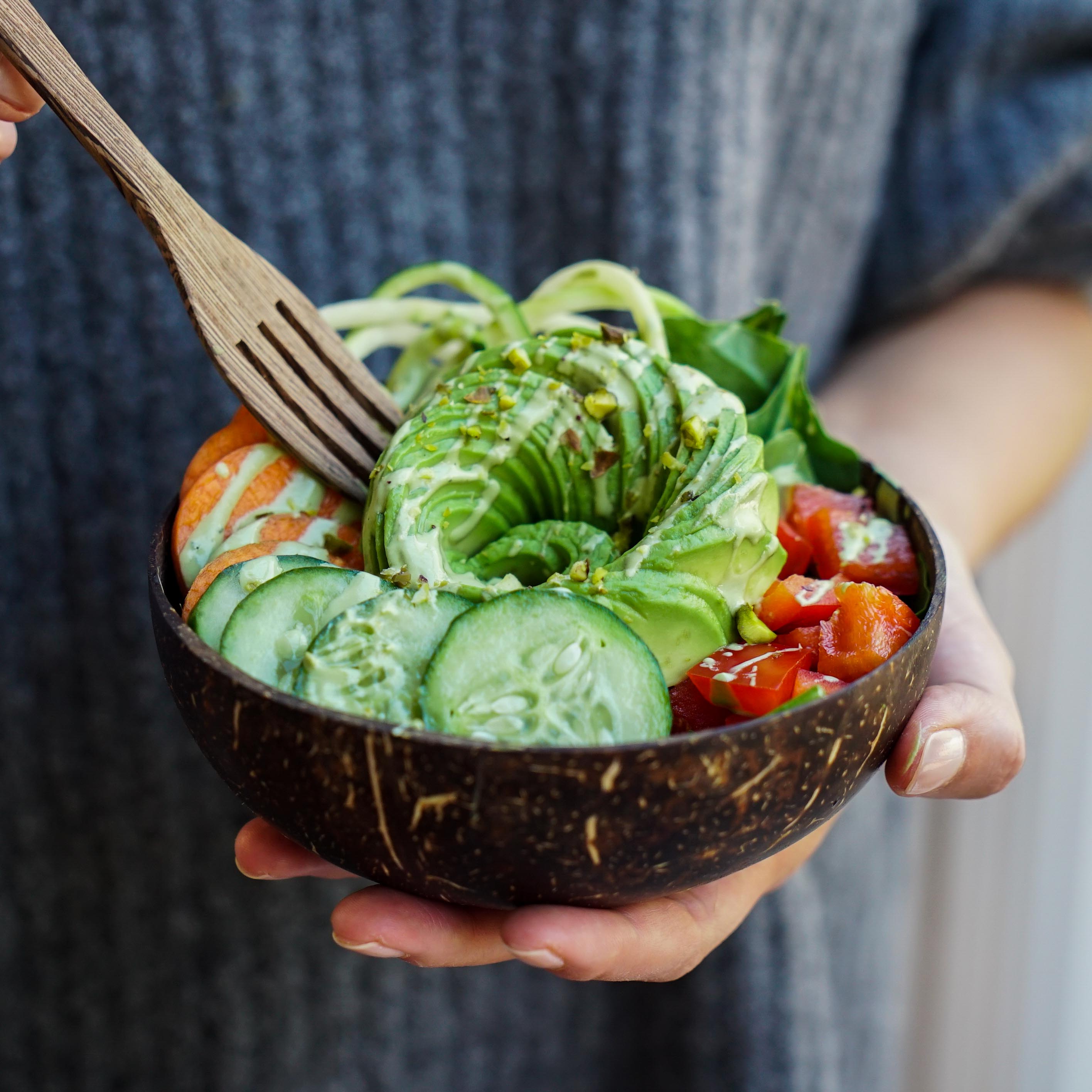 Avocado Zoodles with Creamy Matcha Tahini