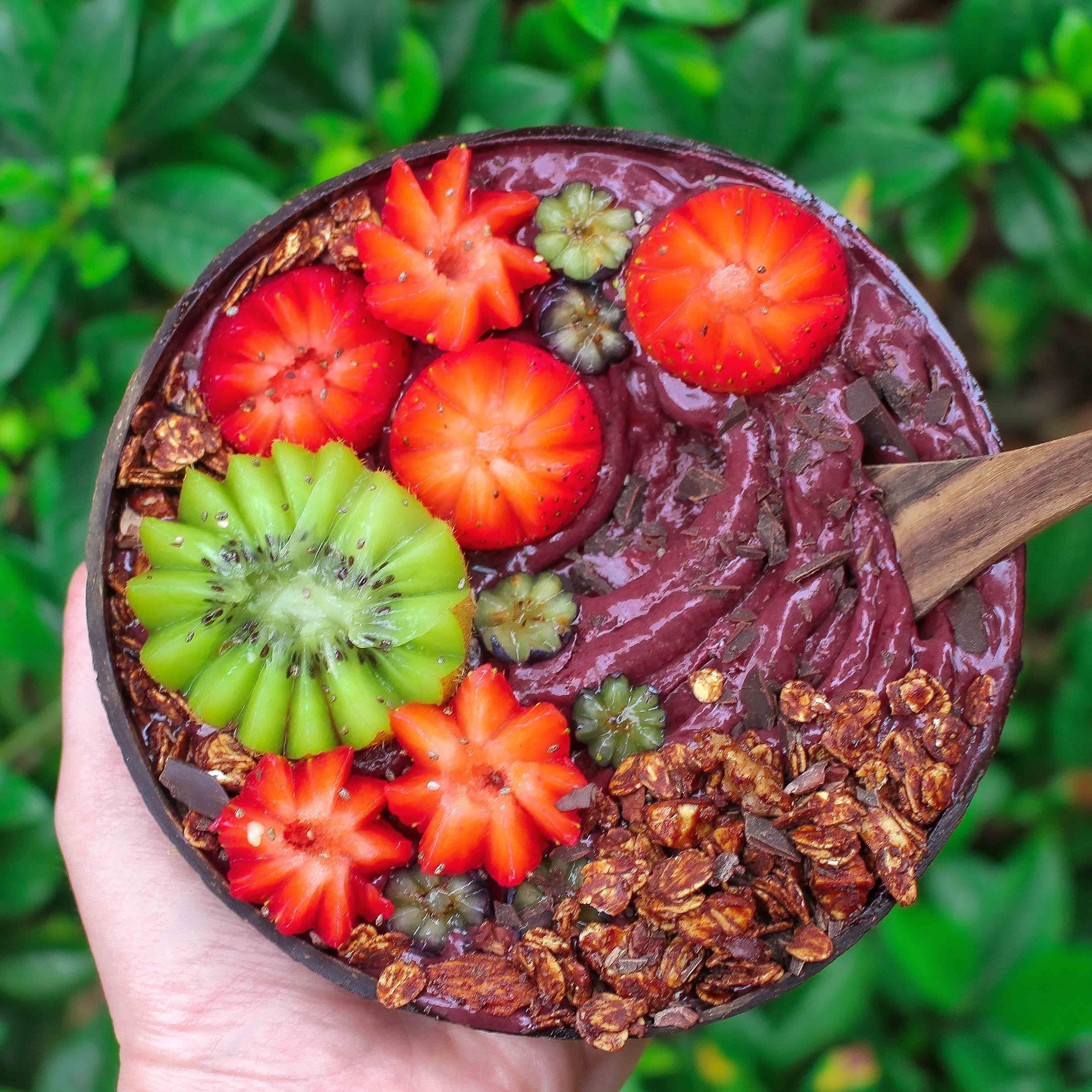 Chocolate Cherry Acai Smoothie Bowl