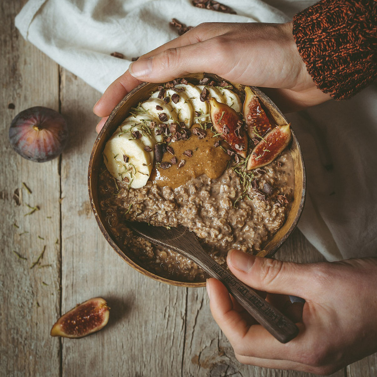 Chocolate Hazelnut Overnight Oats - Coconut Bowls