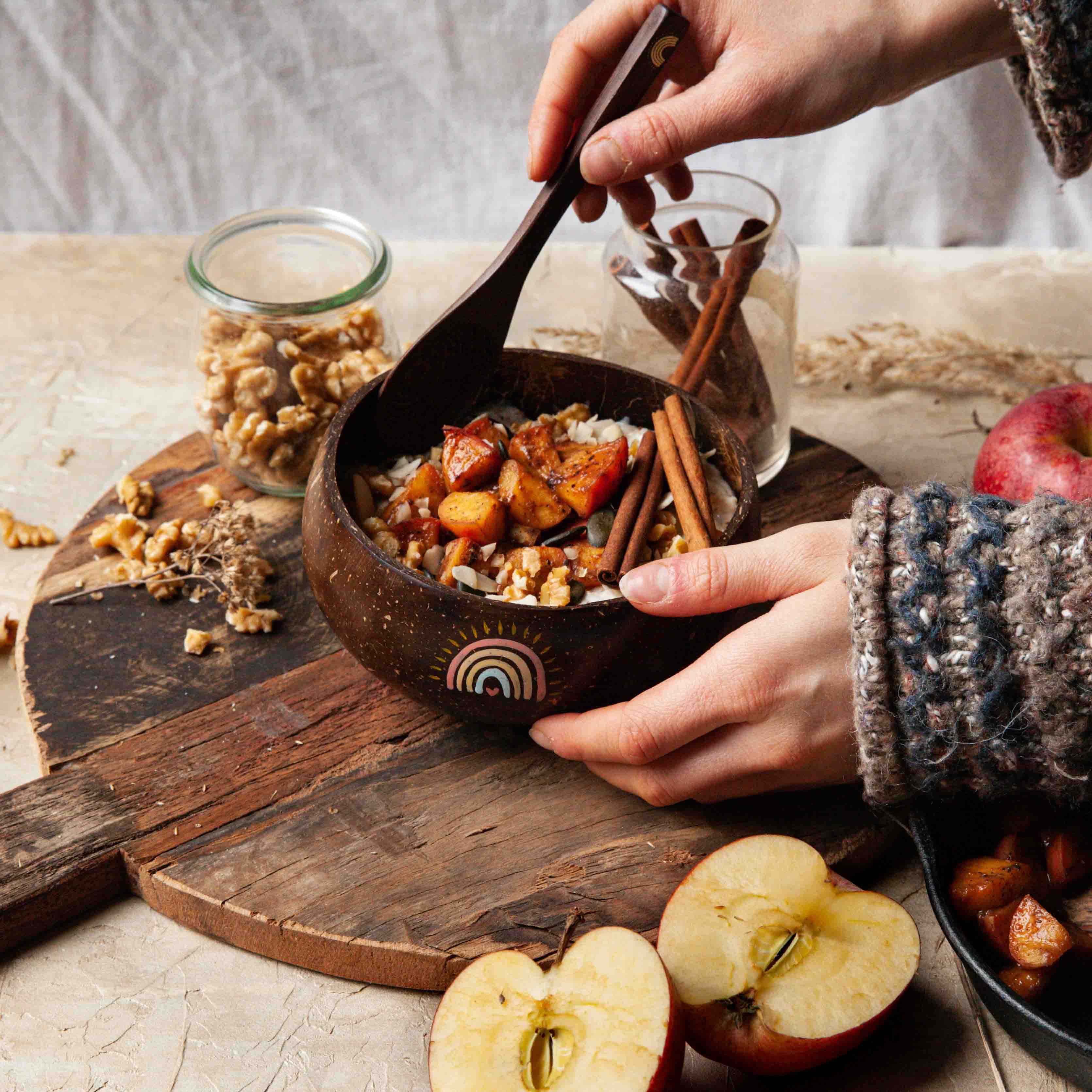 Miso and Cinnamon Stewed Apples