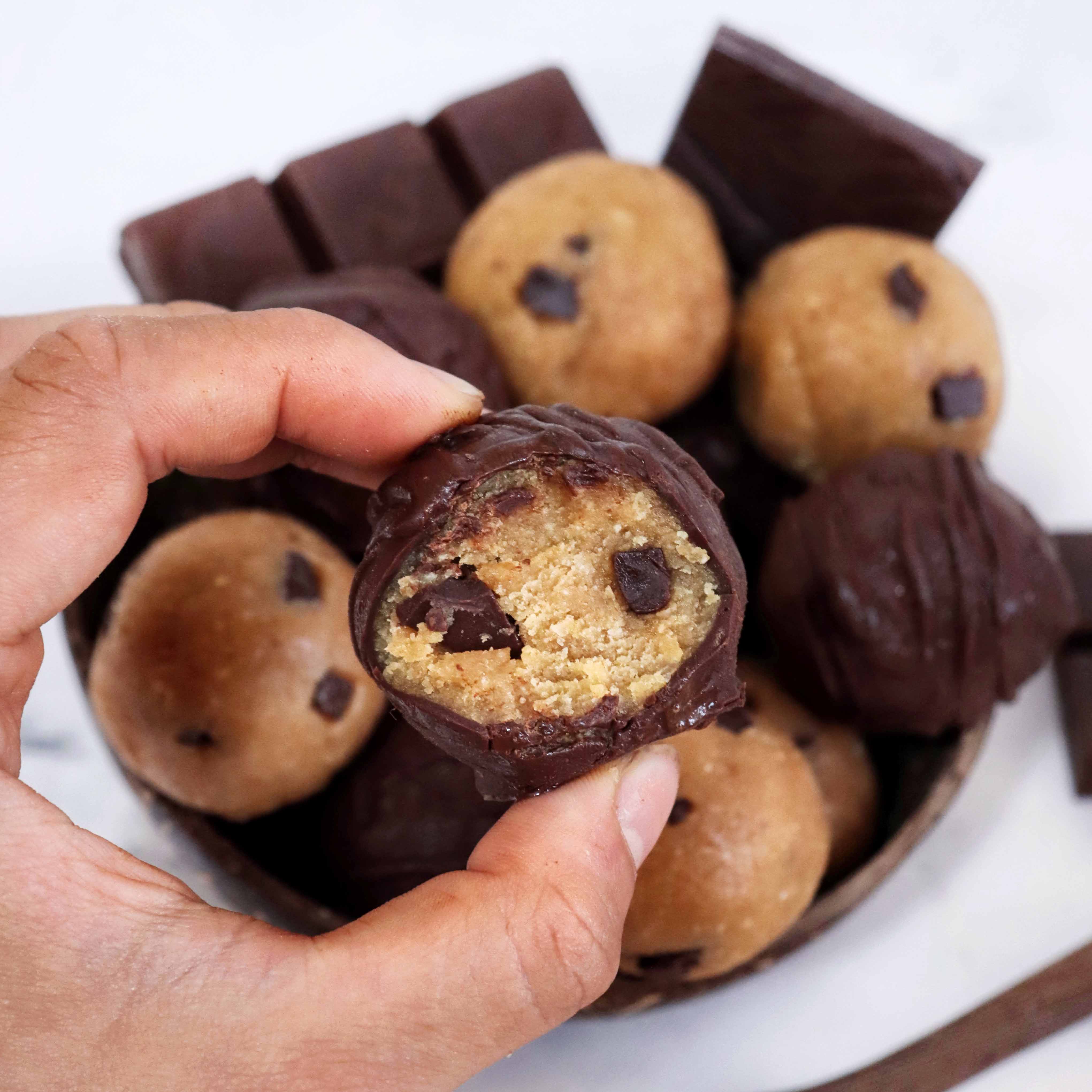 PB Choc Chip Cookie Dough Protein Balls