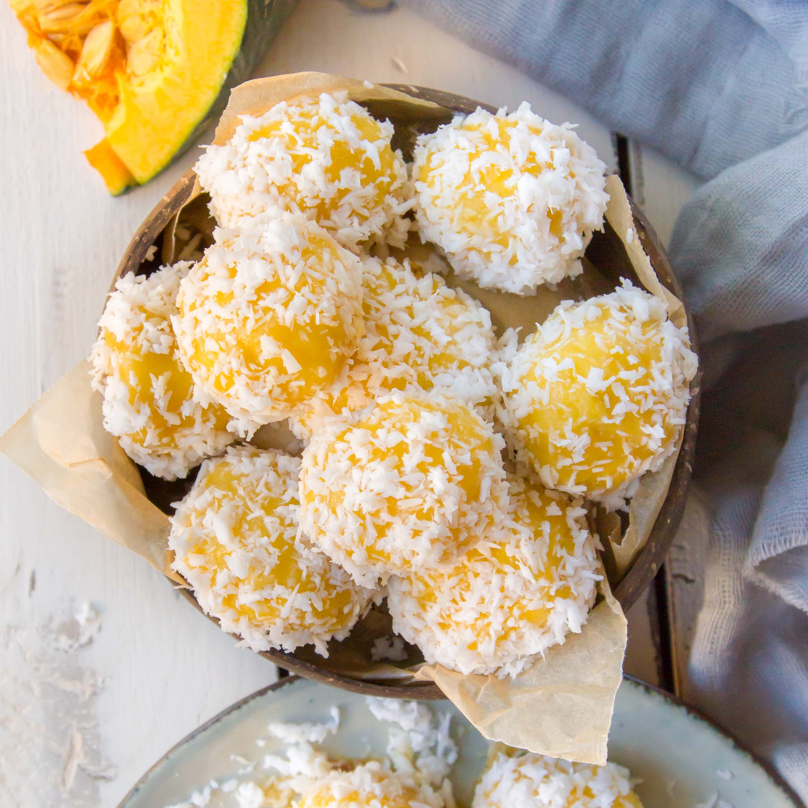 Pumpkin Mochi Balls (Onde Onde)