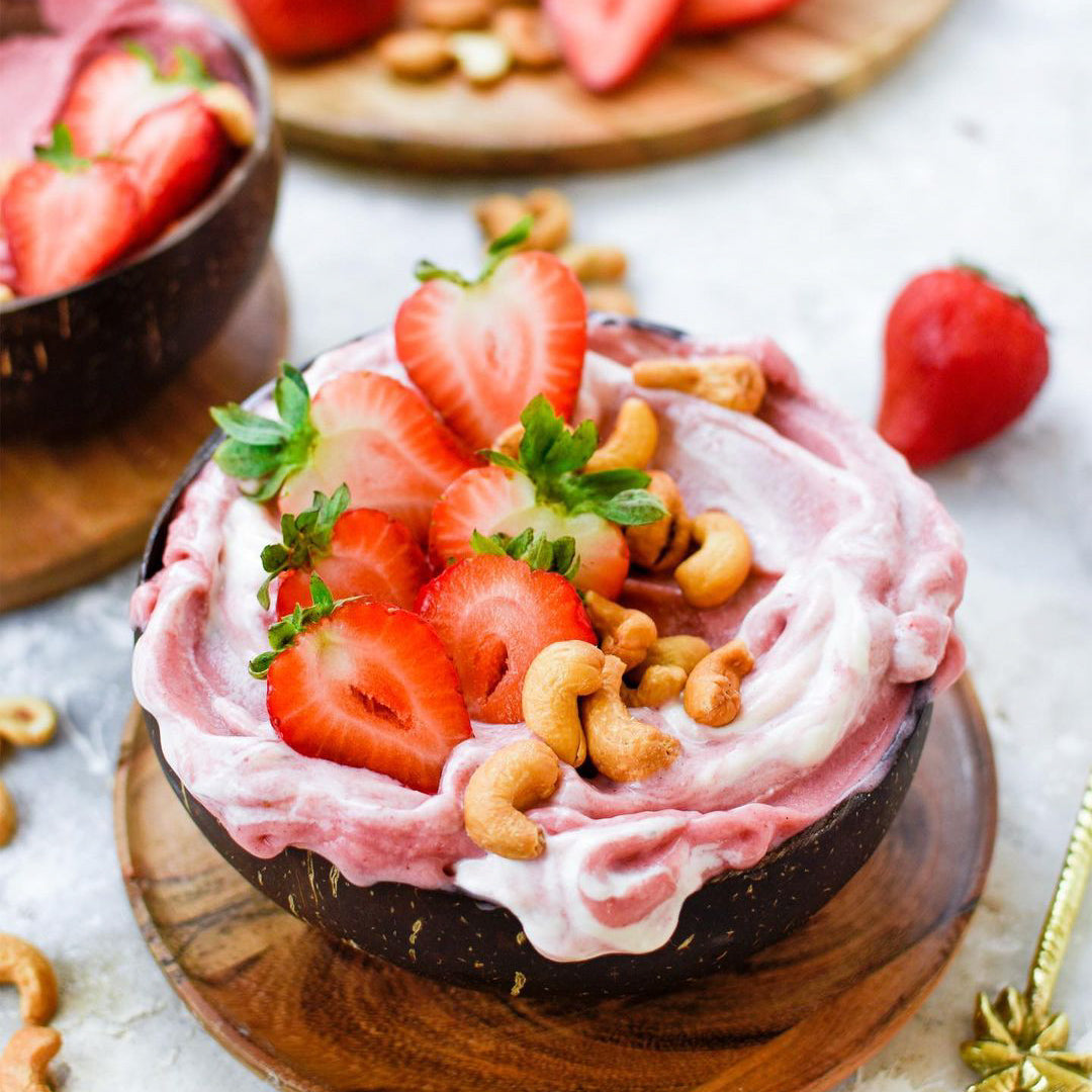 Strawberries and Cream Smoothie Bowl