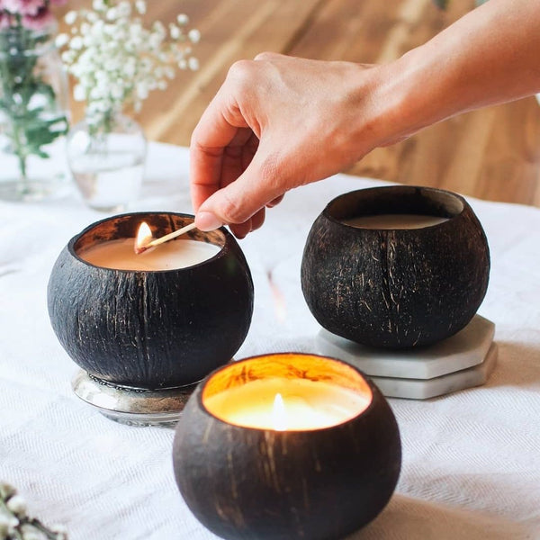 Handmade Soy Coconut Shell Candle- Toasted Coconut – Clean U