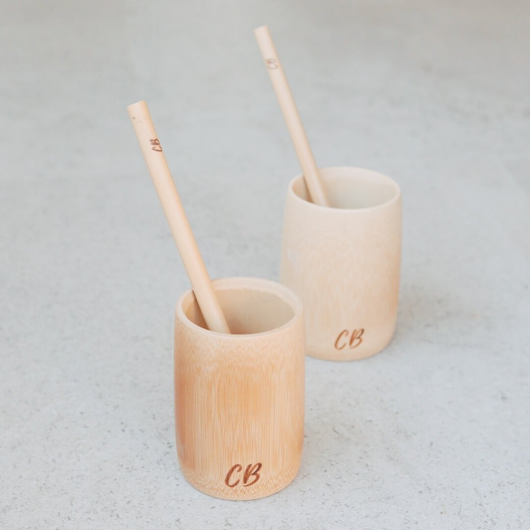 Bamboo cup with straw - Large